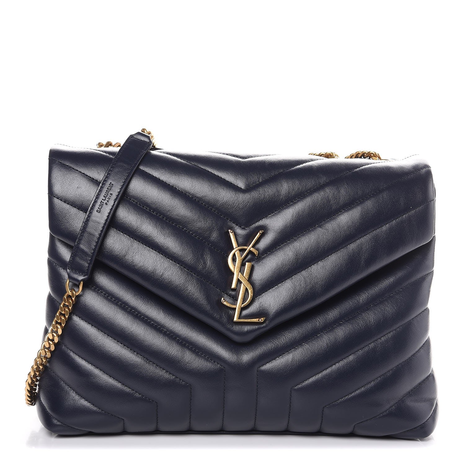Saint Laurent Calfskin Y Quilted Monogram Medium Loulou Chain Satchel Medium Blue 1 of 8