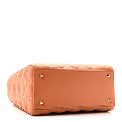Christian Dior Lambskin Cannage Medium Lady Dior Amber 4 of 12