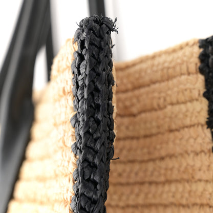 Saint Laurent Raffia Calfskin Rive Gauche Tote Naturale Black 12 of 12