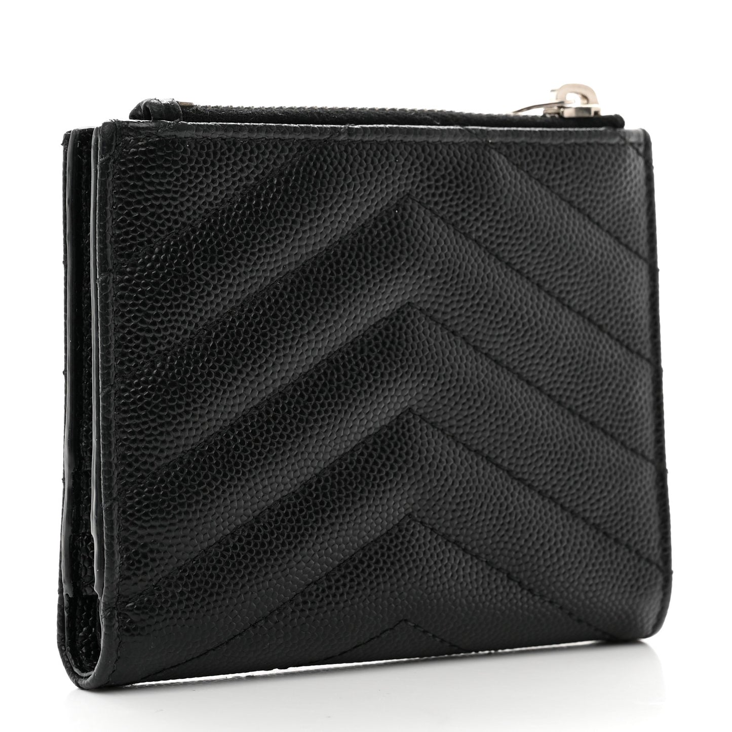 Grain De Poudre Matelasse Chevron Monogram Zipped Card Case Black