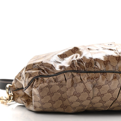 Gucci Crystal Monogram Medium Hysteria Tote Dark Brown 9 of 10