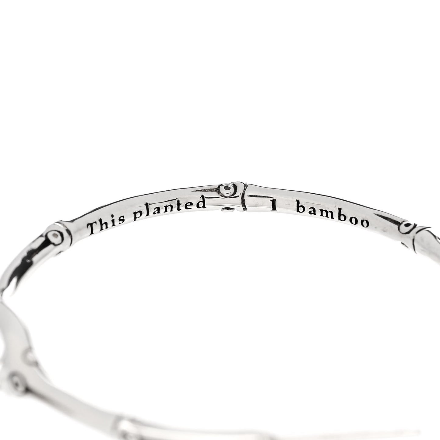 Sterling Silver Rock Crystal Bamboo Hoop Earrings