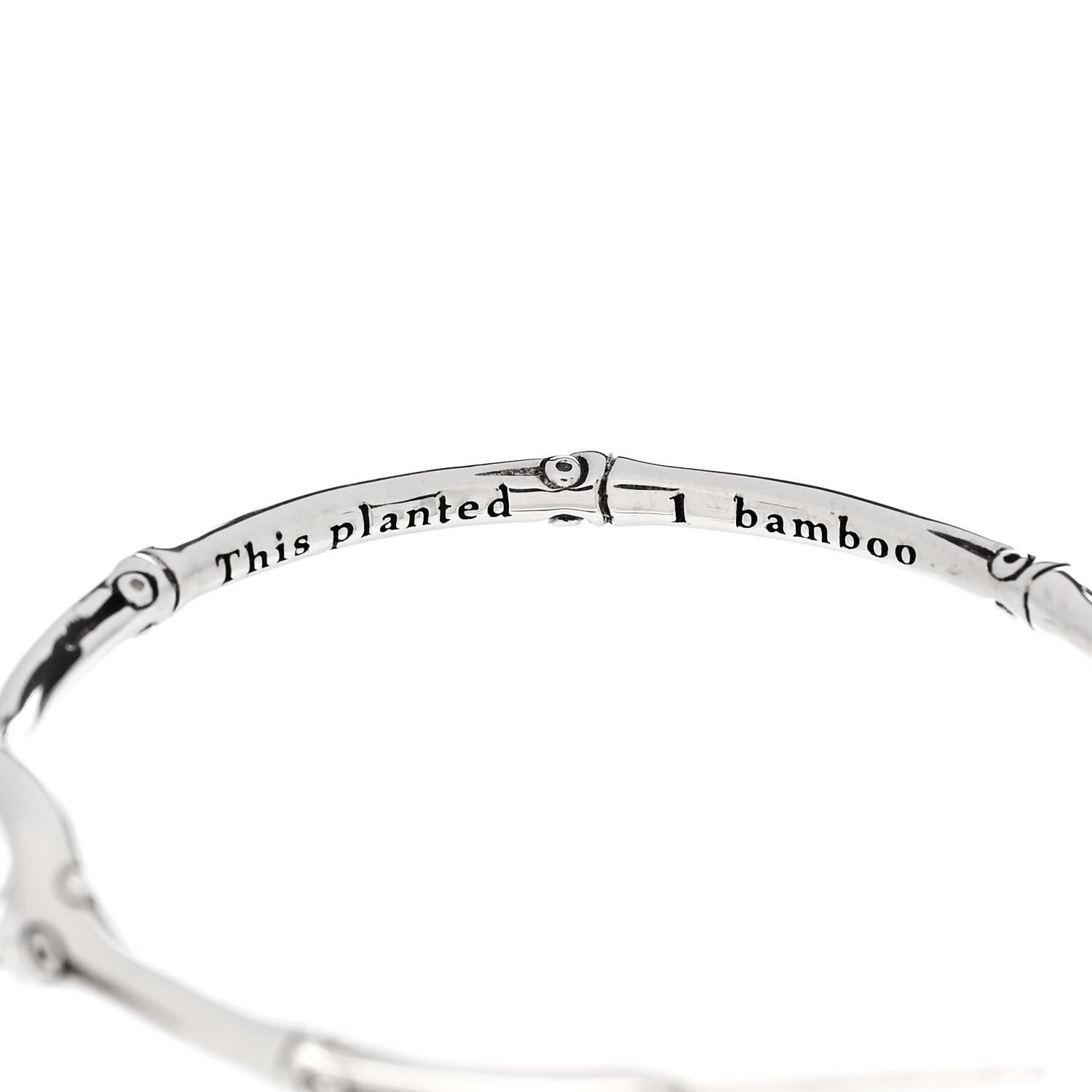 John Hardy Sterling Silver Rock Crystal Bamboo Hoop Earrings 5 of 5