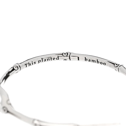 John Hardy Sterling Silver Rock Crystal Bamboo Hoop Earrings 5 of 5