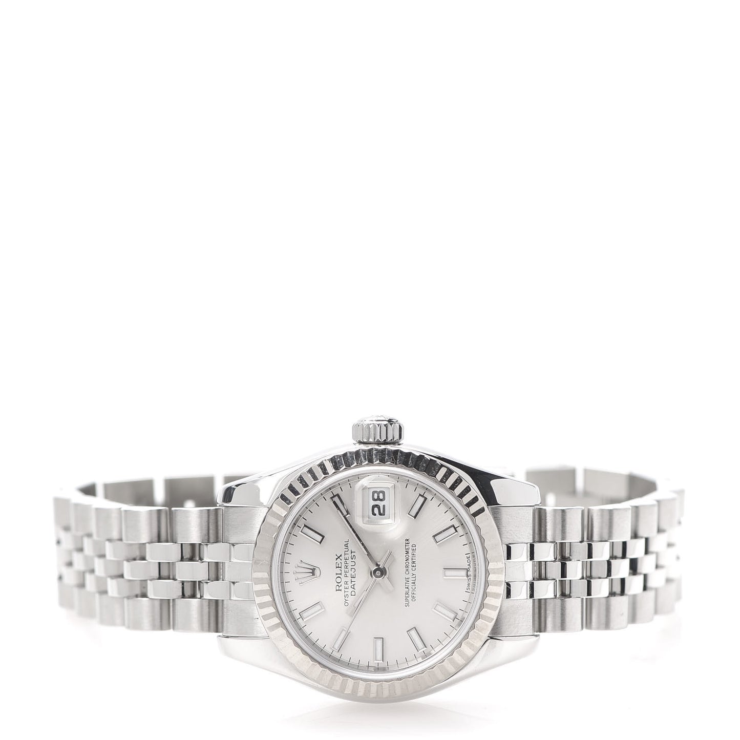 Stainless Steel 18K White Gold 26mm Oyster Perpetual Datejust Watch Silver 179174
