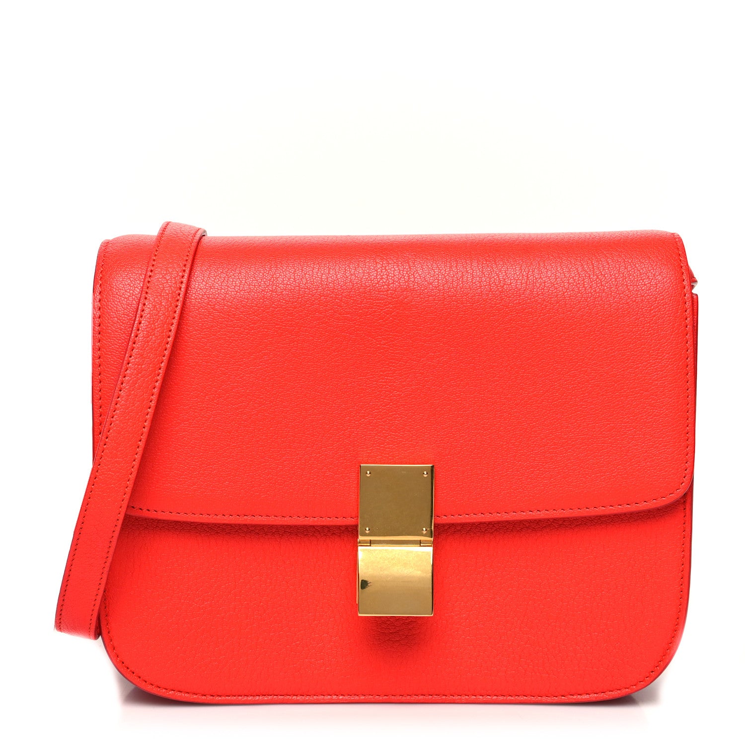 Celine Goatskin Medium Classic Box Flap Bag Alizarin 1 of 11