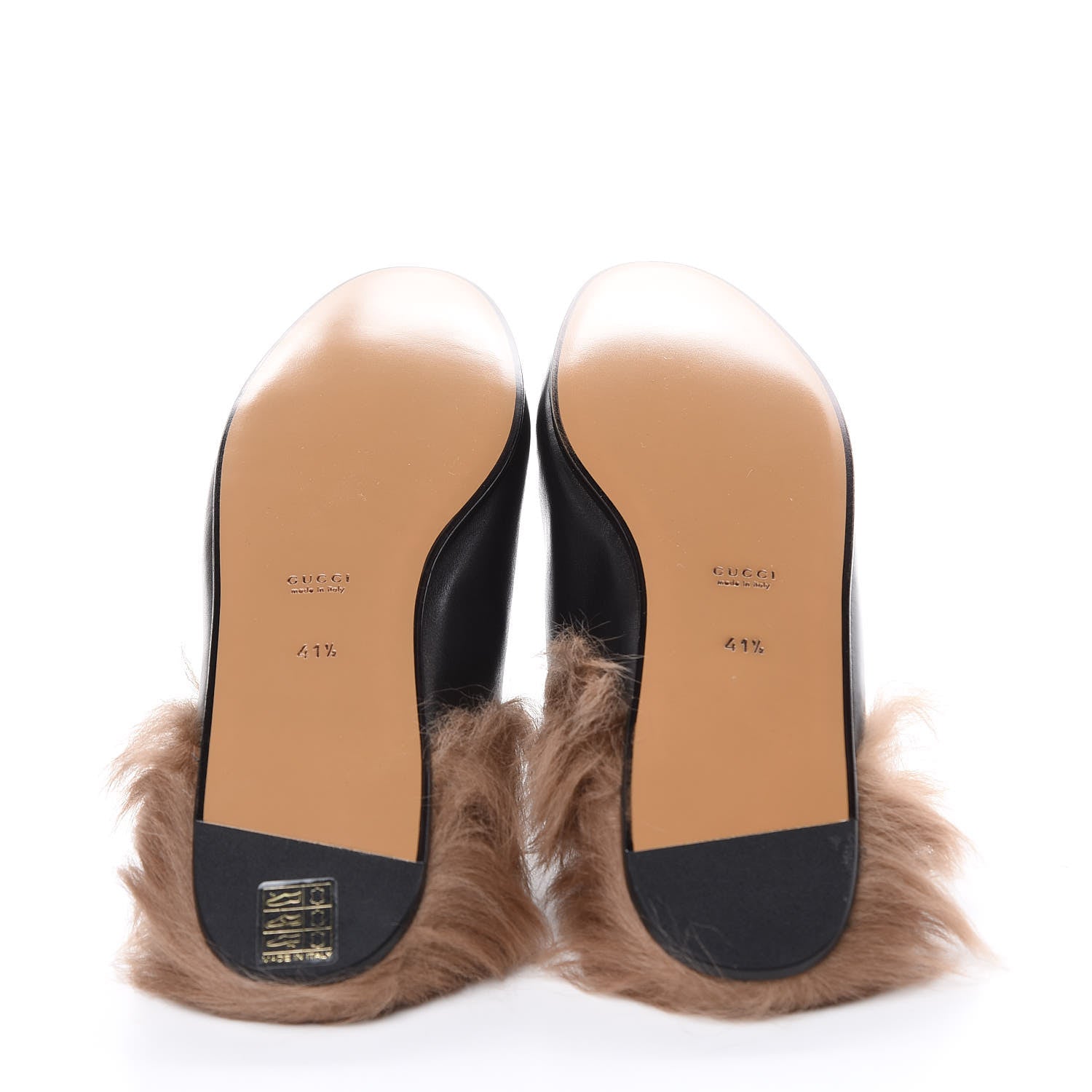 Gucci Calfskin Fur Womens Princetown Slippers 41.5 Black 5 of 10