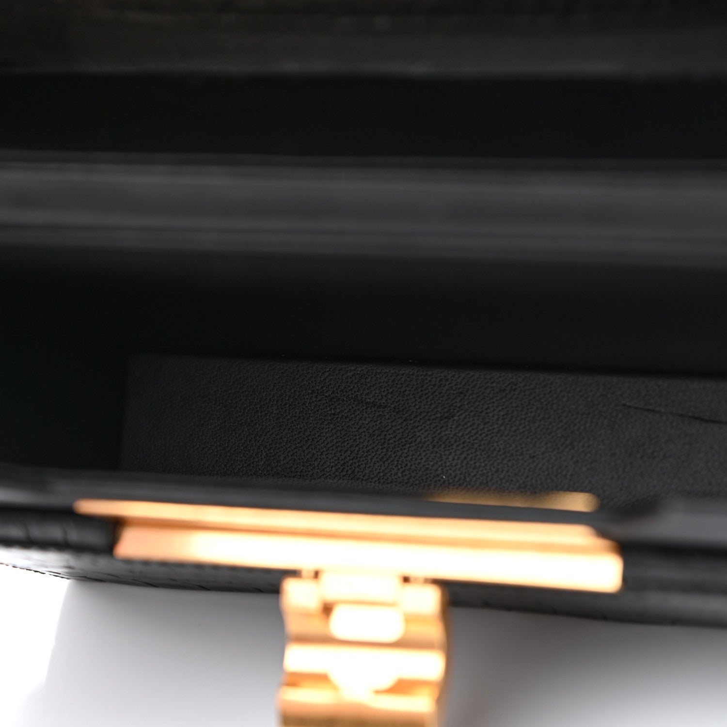Bottega Veneta Calfskin Crocodile Embossed Daisey Box Clutch Black 5 of 10