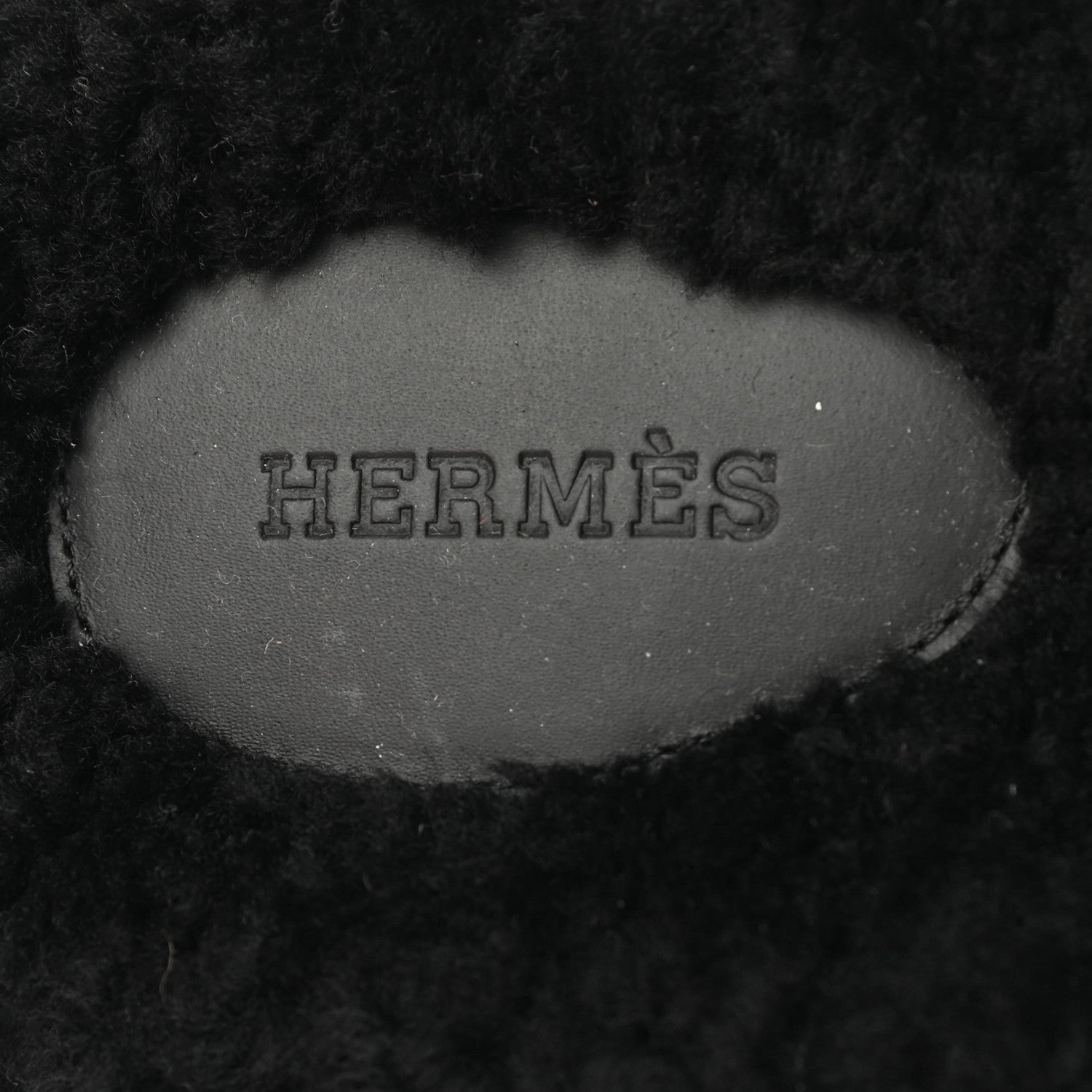 Hermes Calfskin Woolskin Womens Chypre Sandals 41 Black 8 of 9