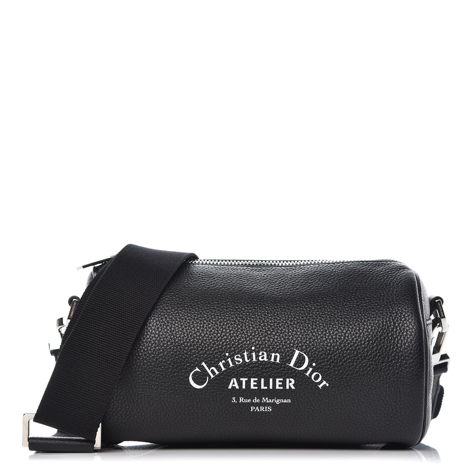 Christian Dior HOMME Grained Calfskin Mens Roller Pouch Black 1 of 8