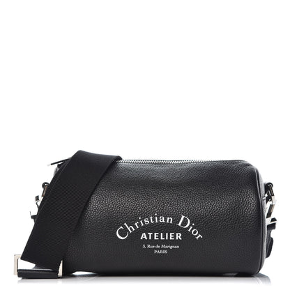 Christian Dior HOMME Grained Calfskin Mens Roller Pouch Black 1 of 8
