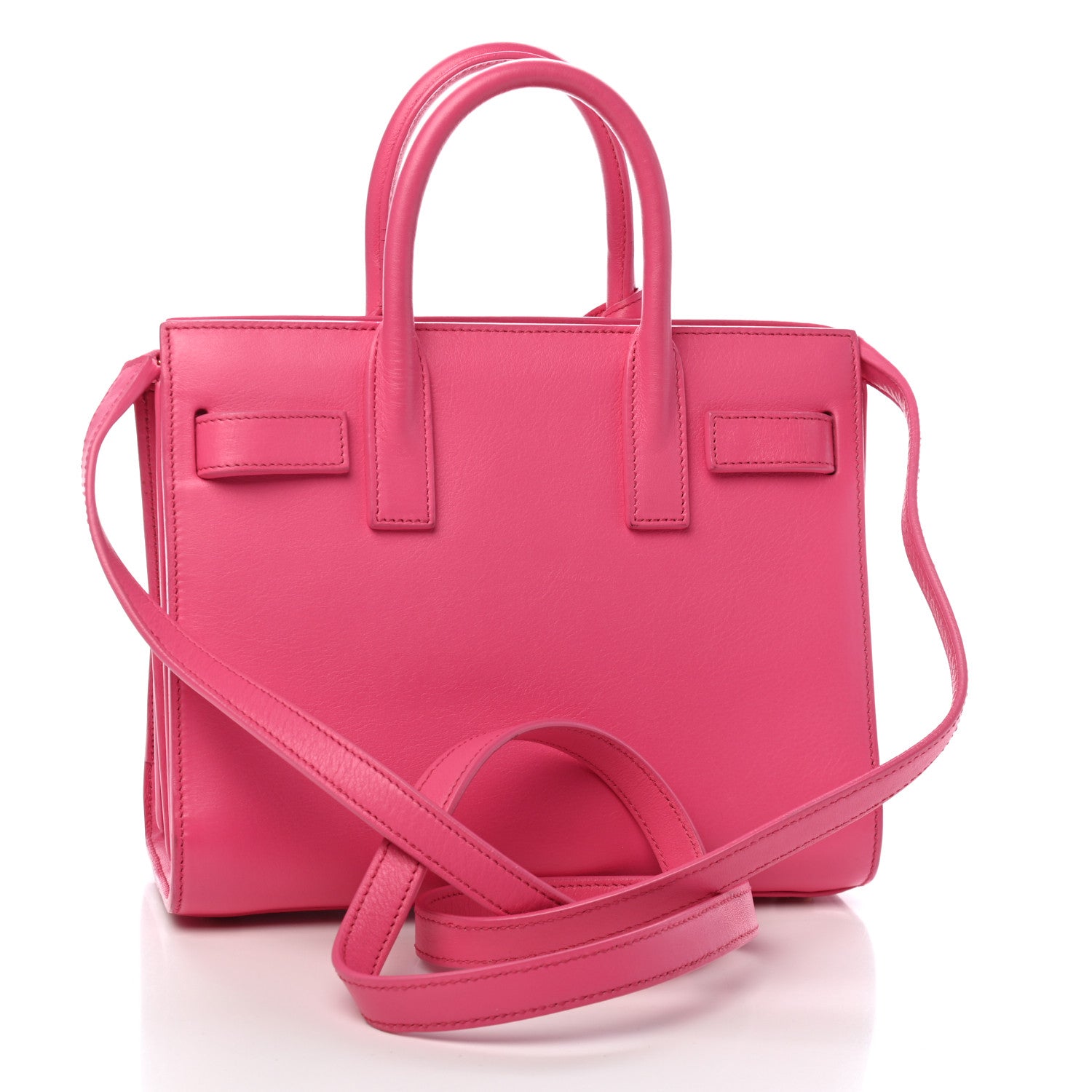 Saint Laurent Calfskin Nano Sac De Jour Lipstick Fuchsia 3 of 9