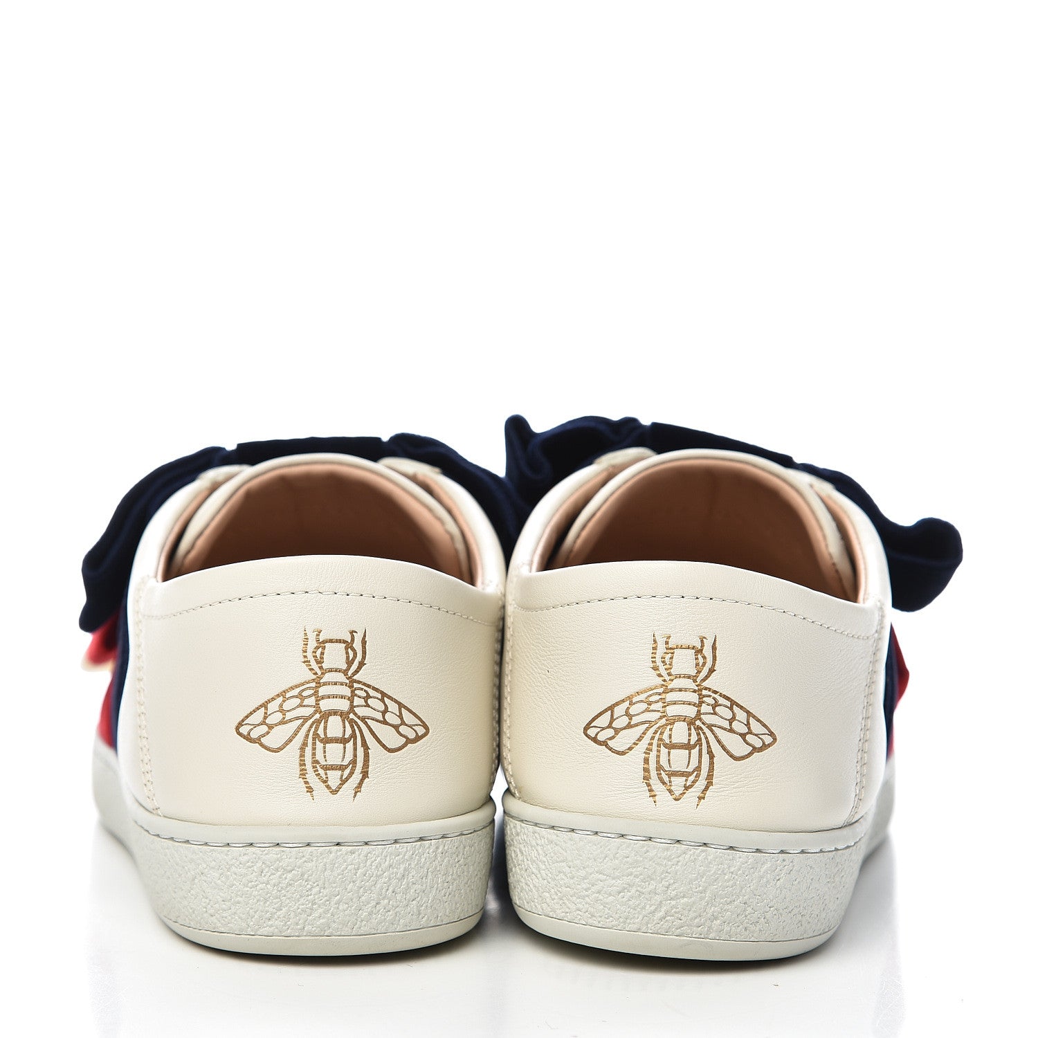 Gucci Calfskin Velvet Womens Bow Ace Sneakers 38.5 White 8 of 10