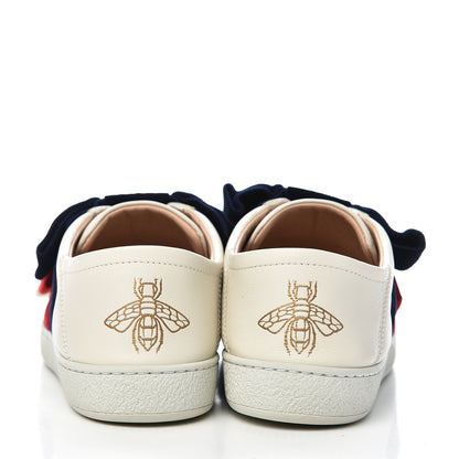 Gucci Calfskin Velvet Womens Bow Ace Sneakers 38.5 White 8 of 10