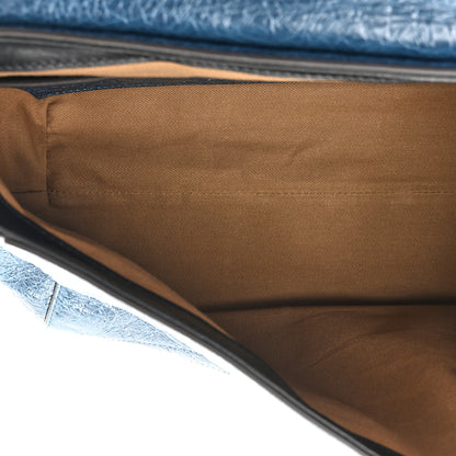 Givenchy Creased Patent Calfskin Medium ID Flap Oil Blue 5 of 10