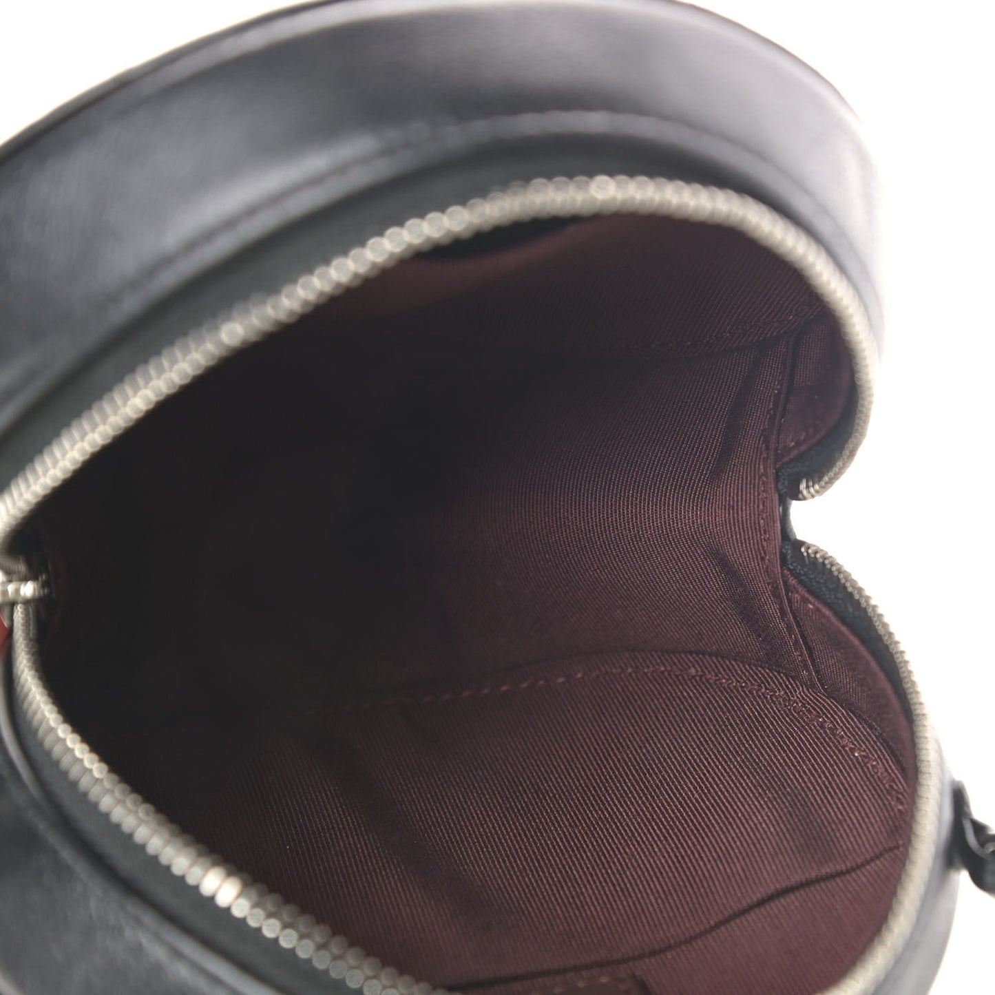 Lambskin Quilted Round Clutch With Chain Black