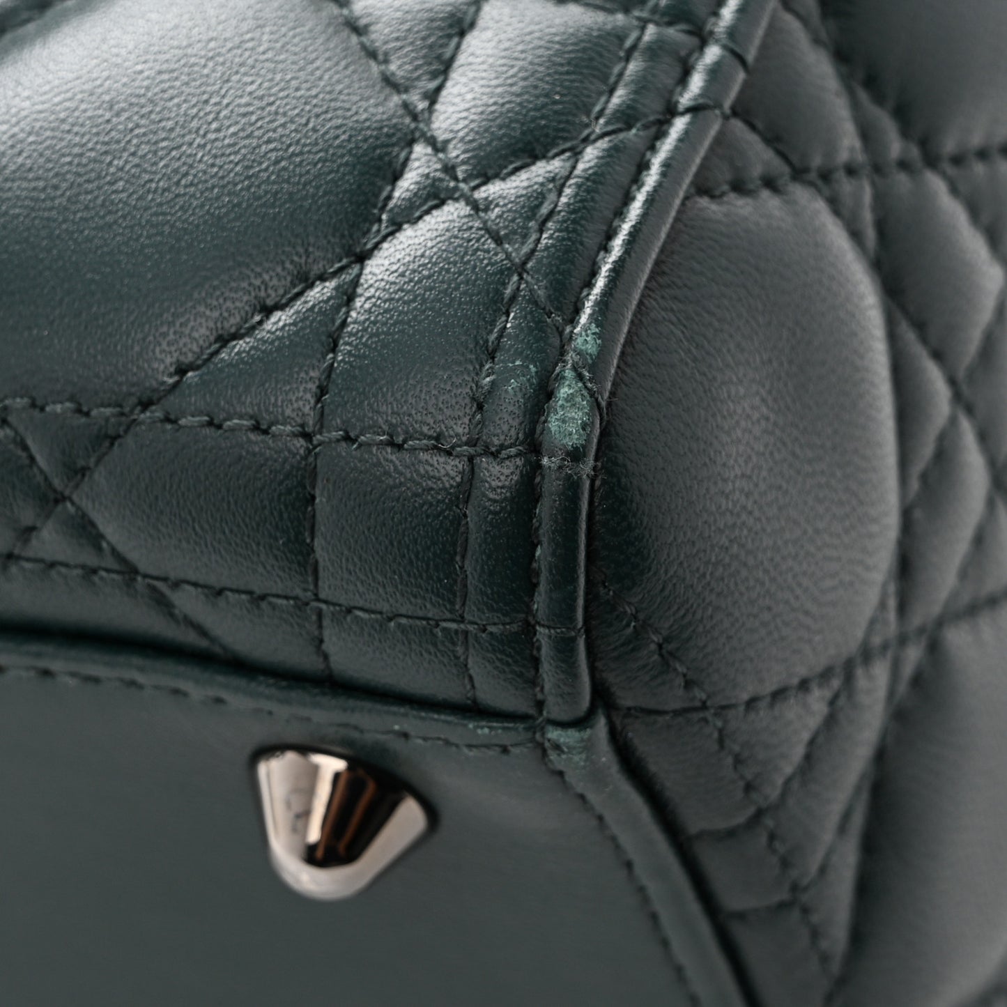 Lambskin Cannage Large Lady Dior Dark Green