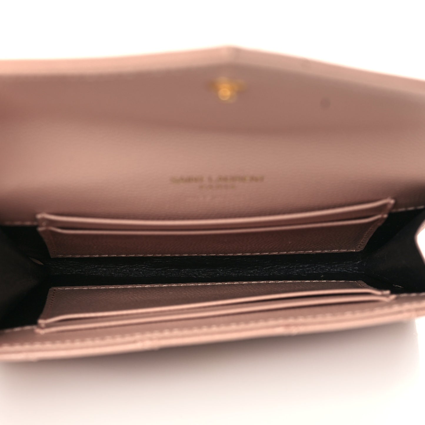 Grain De Poudre Matelasse Chevron Small Monogram Envelope Wallet Pink