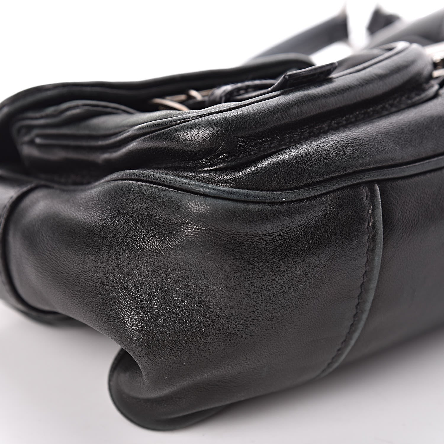 Prada Royal Calf Easy Foldover Pushlock Flap Shoulder Bag Black 10 of 11