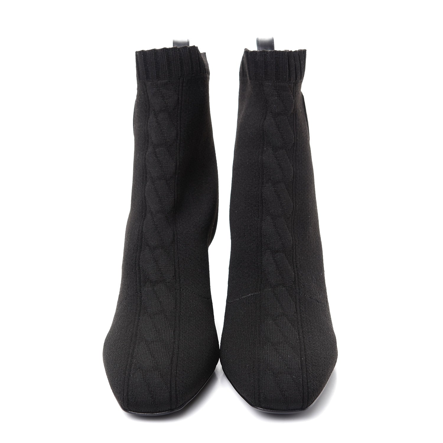 Hermes Knit Calfskin Volver Ankle Boots 38.5 Black 2 of 11