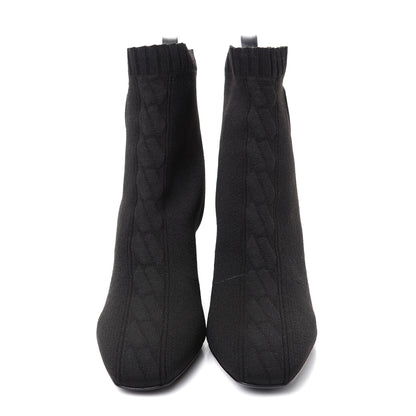 Hermes Knit Calfskin Volver Ankle Boots 38.5 Black 2 of 11