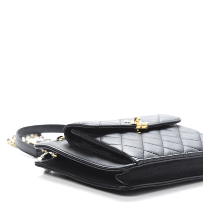 Chanel Lambskin Quilted Square Front Pocket Clutch With Chain Black 9 of 11