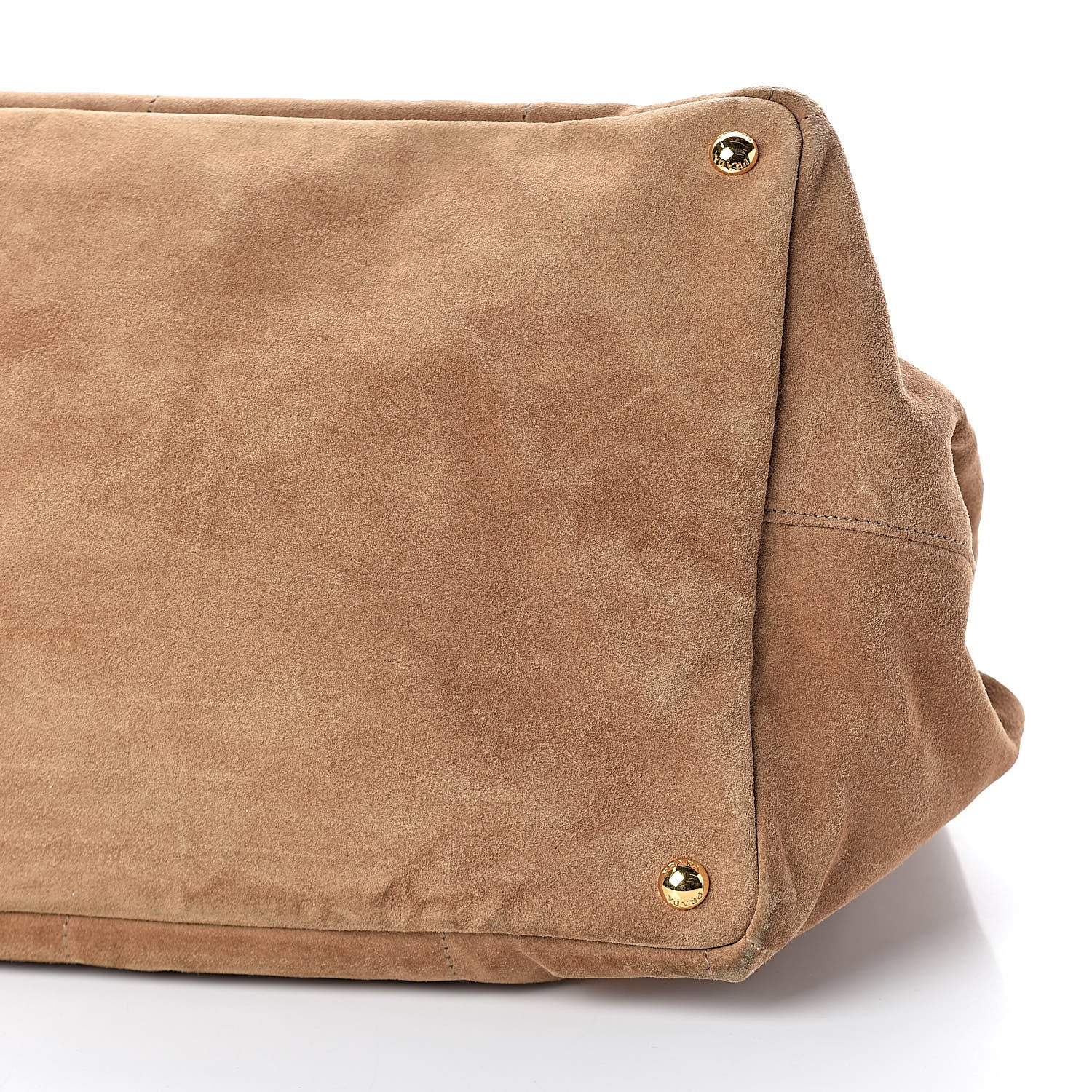 Prada Scamosciato Logo Tote Cammello 10 of 10