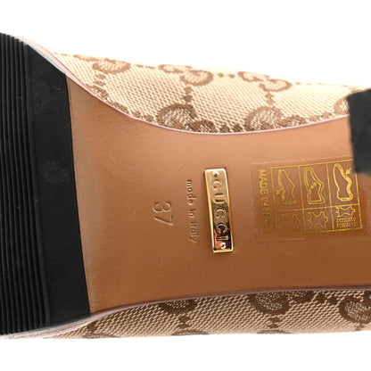 Gucci Monogram Malaga Kid Lisa Mid Heel Boots 37 Beige Ebony 7 of 10