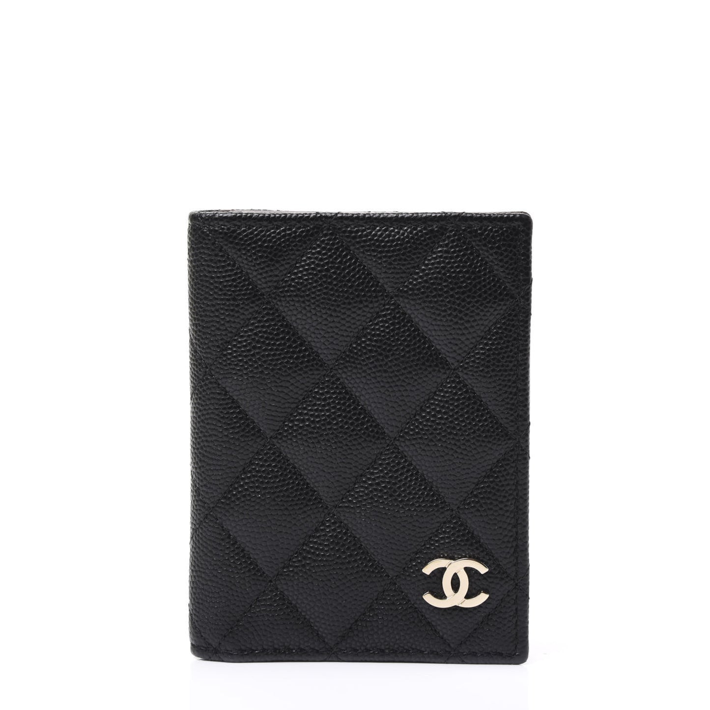 Caviar Quilted Card Holder Wallet Black