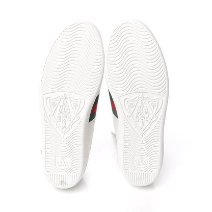 Gucci Calfskin Web Floral Embroidered Womens Ace Sneakers 37.5 White 5 of 7