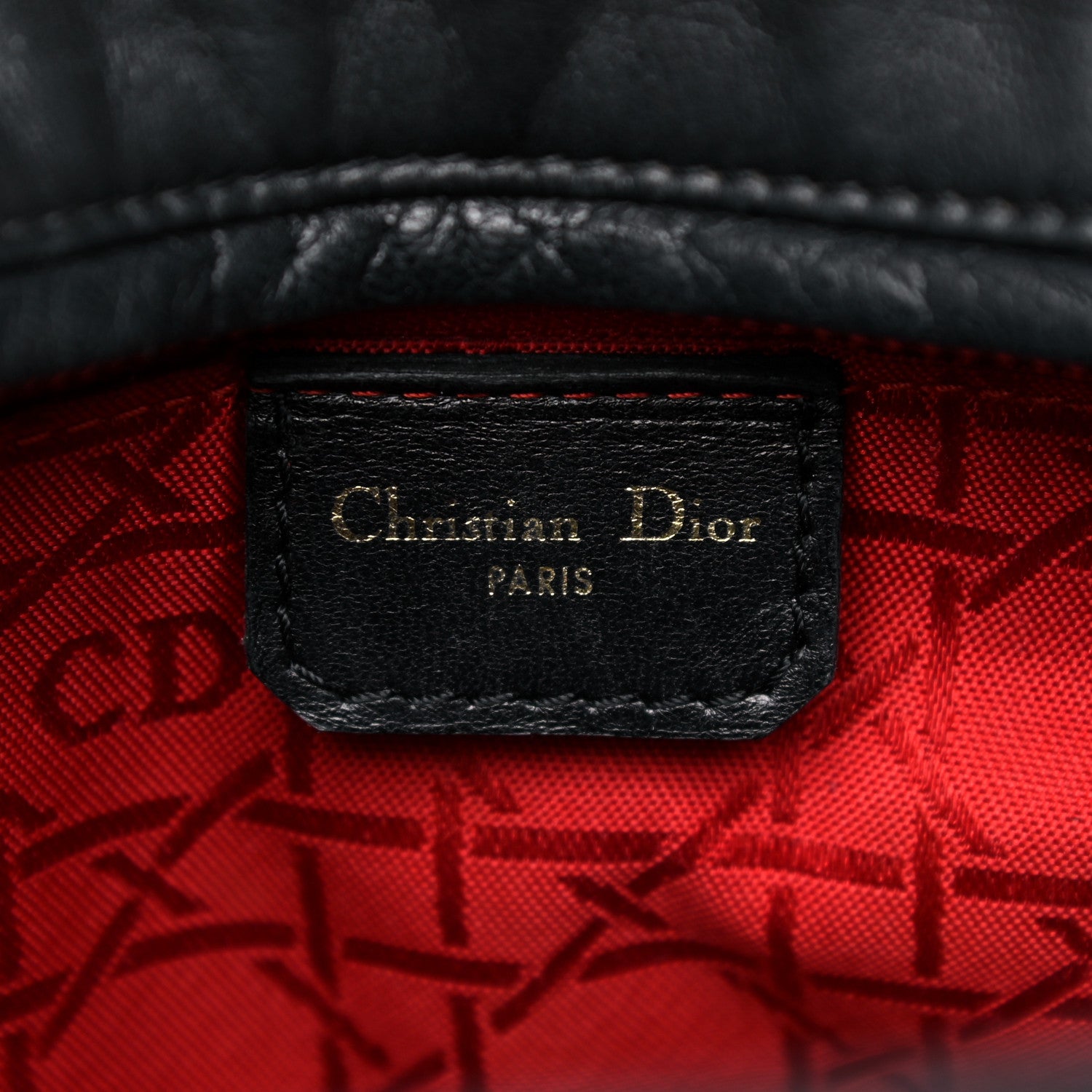 Christian Dior Lambskin Cannage Medium Lady Dior Black 6 of 12