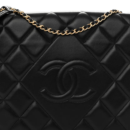 Chanel Lambskin Quilted Medium Diamond CC Flap Black 7 of 9