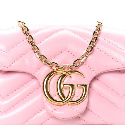 Gucci Lambskin Matelasse Mini GG Marmont Shoulder Bag Light Pink 7 of 9