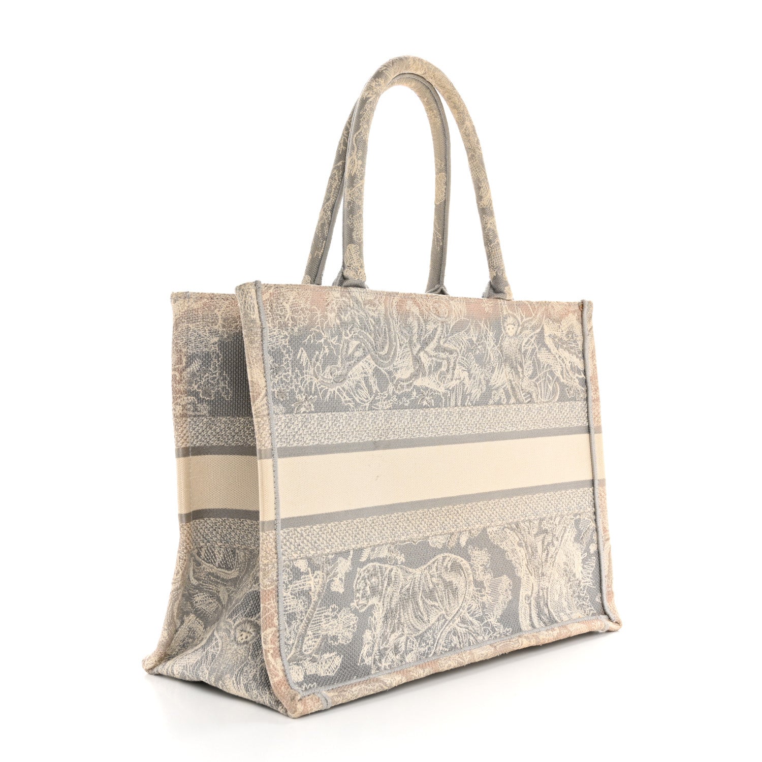 Christian Dior Canvas Embroidered Medium Dioriviera Toile De Jouy