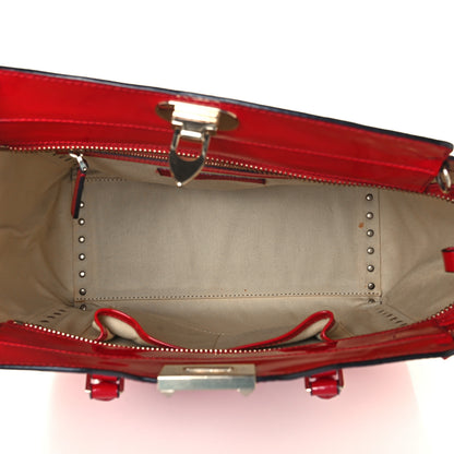 Valentino Garavani Patent Monochrome Rockstud Double Handle Tote Rosso Valentino 4 of 9