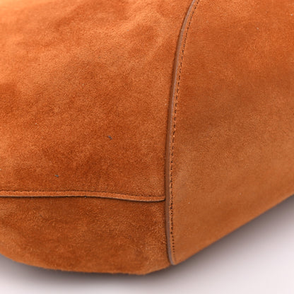 Khaite Suede Calfskin Medium Lotus Tote Caramel 9 of 10