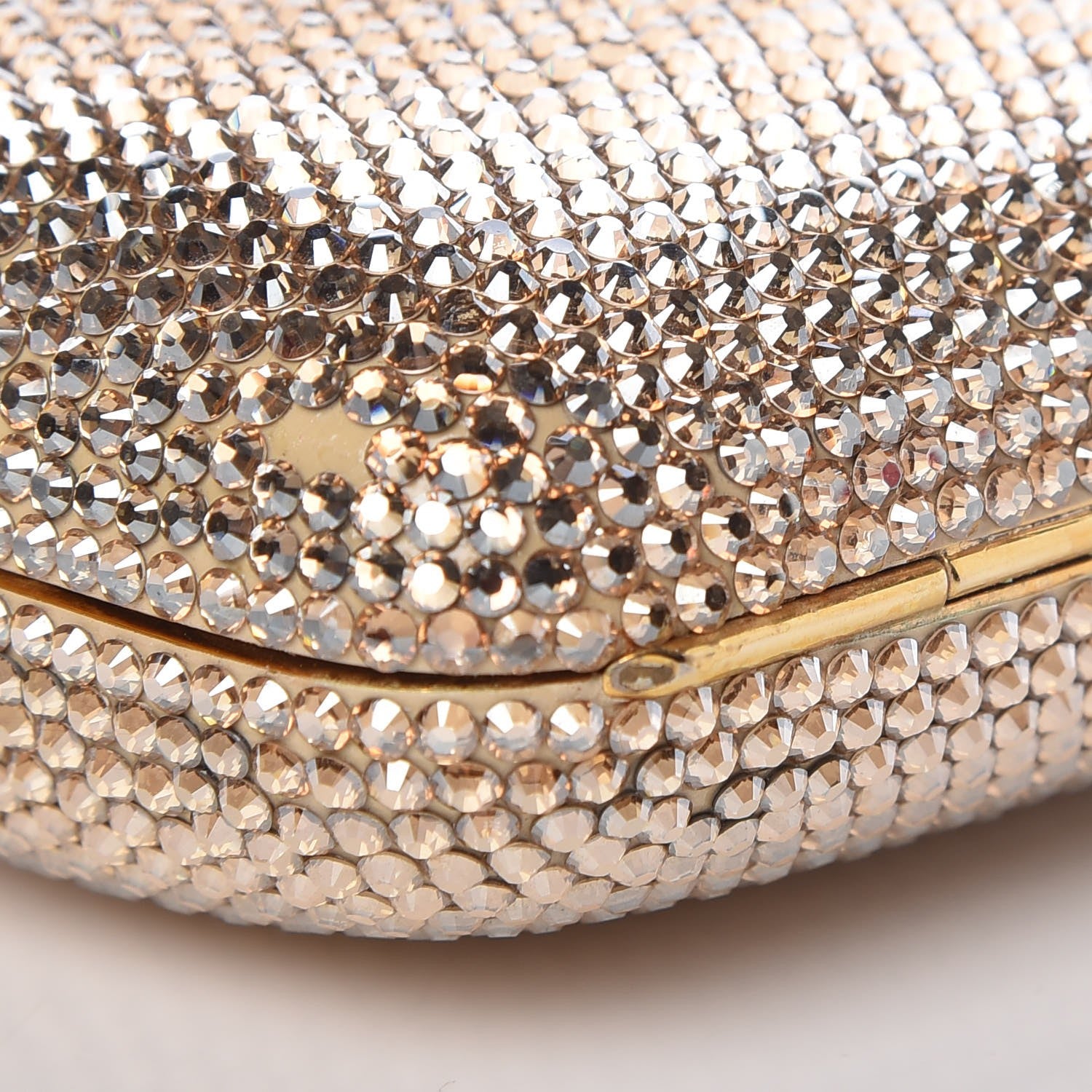 Judith Leiber Swarovski Crystal Minaudière Clutch Gold 10 of 12