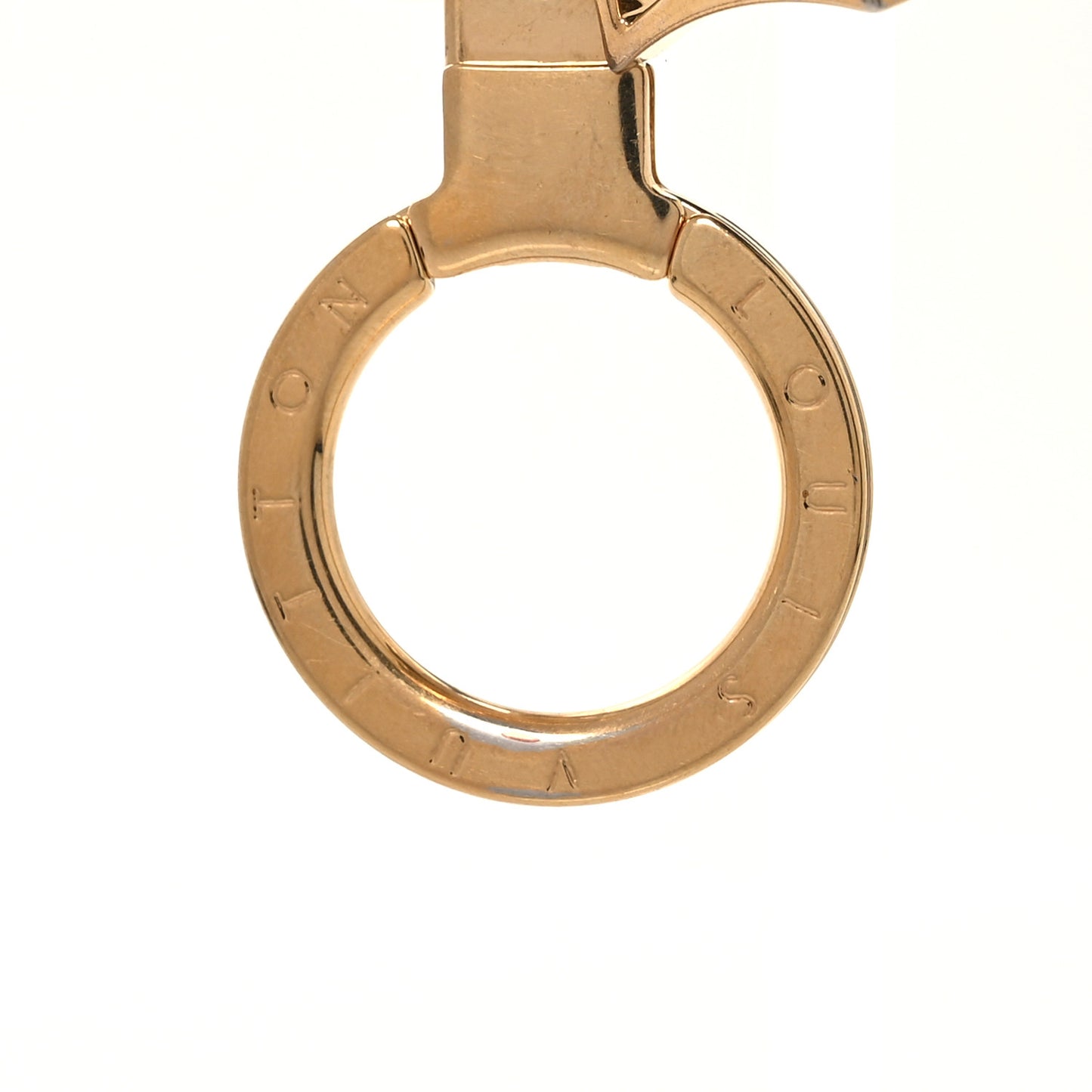 Brass Enamel Fleur De Monogram Bag Charm Chain Gold