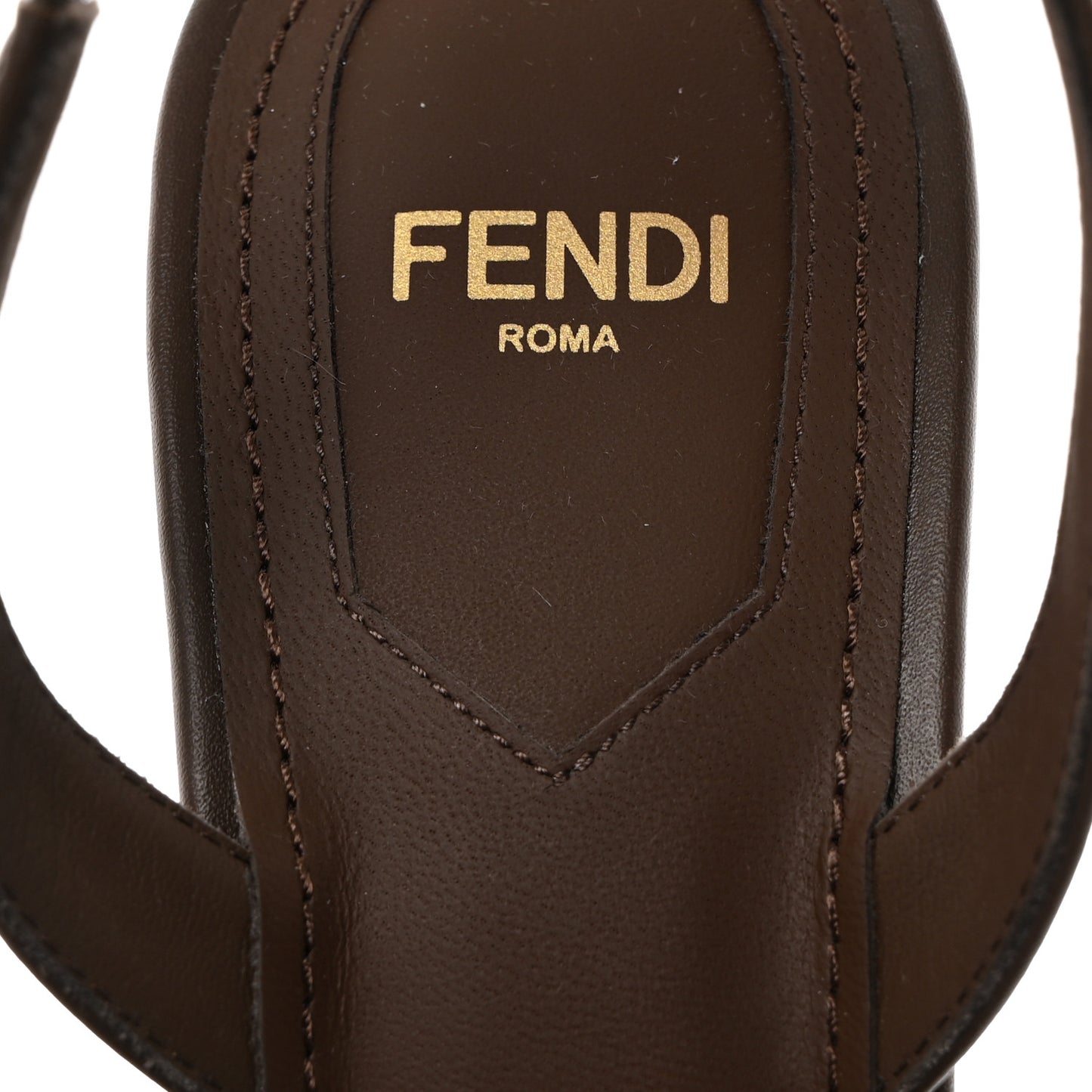 Vitello Fendi First 95mm Slingback Sandals 38 Coffee