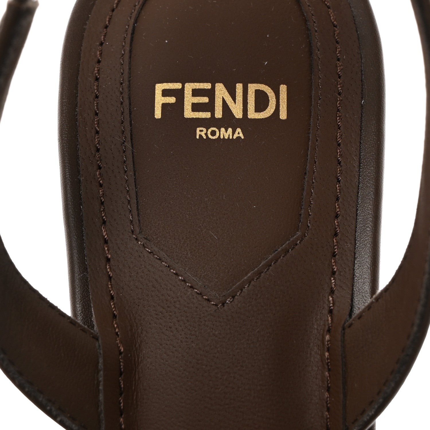 Fendi Vitello Fendi First 95mm Slingback Sandals 38 Coffee 6 of 8