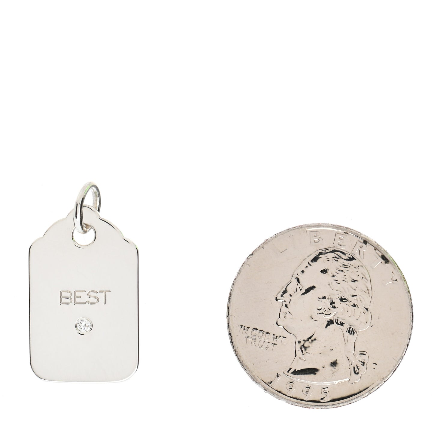 Sterling Silver Diamond Best Logo Charm
