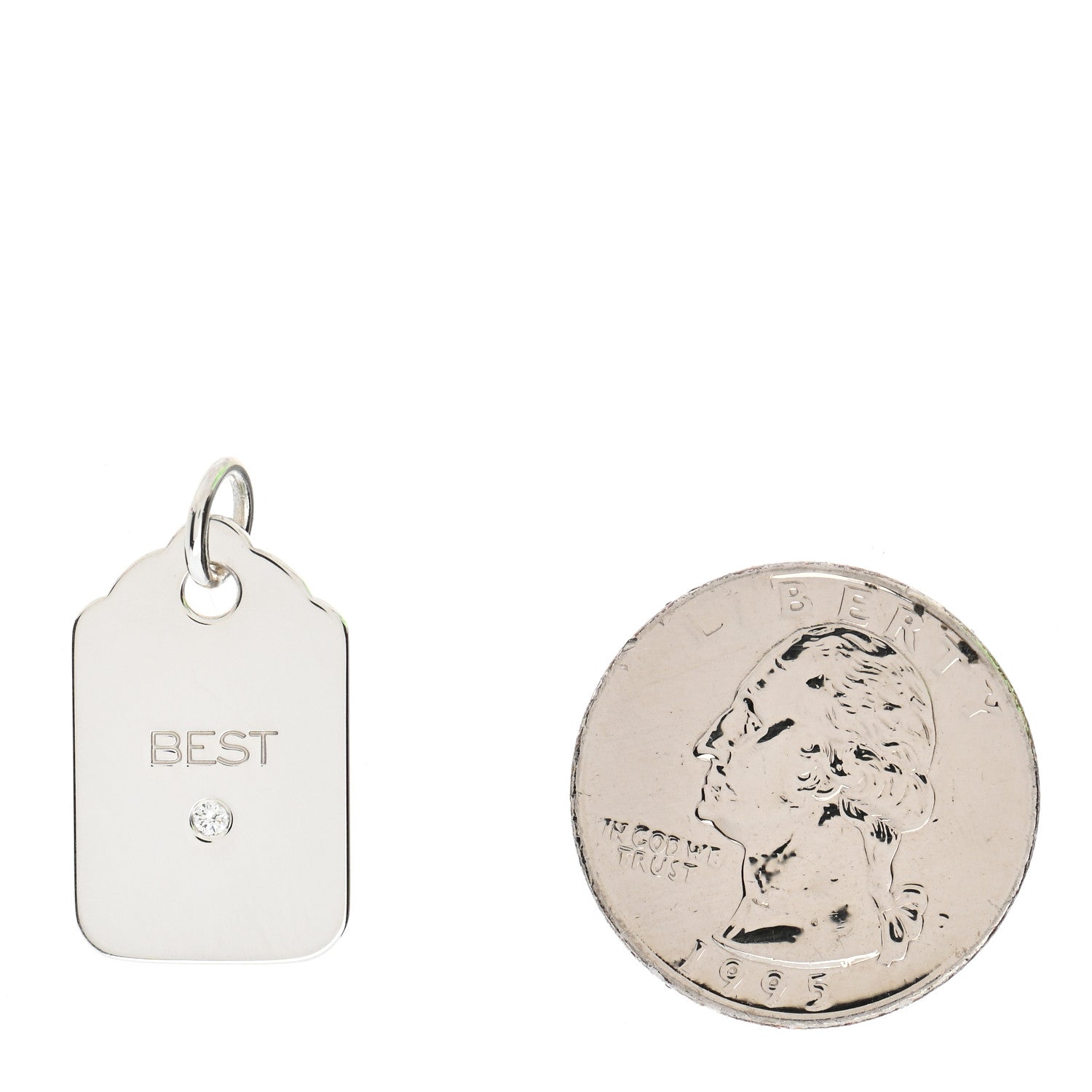 Tiffany Sterling Silver Diamond Best Logo Charm 2 of 4