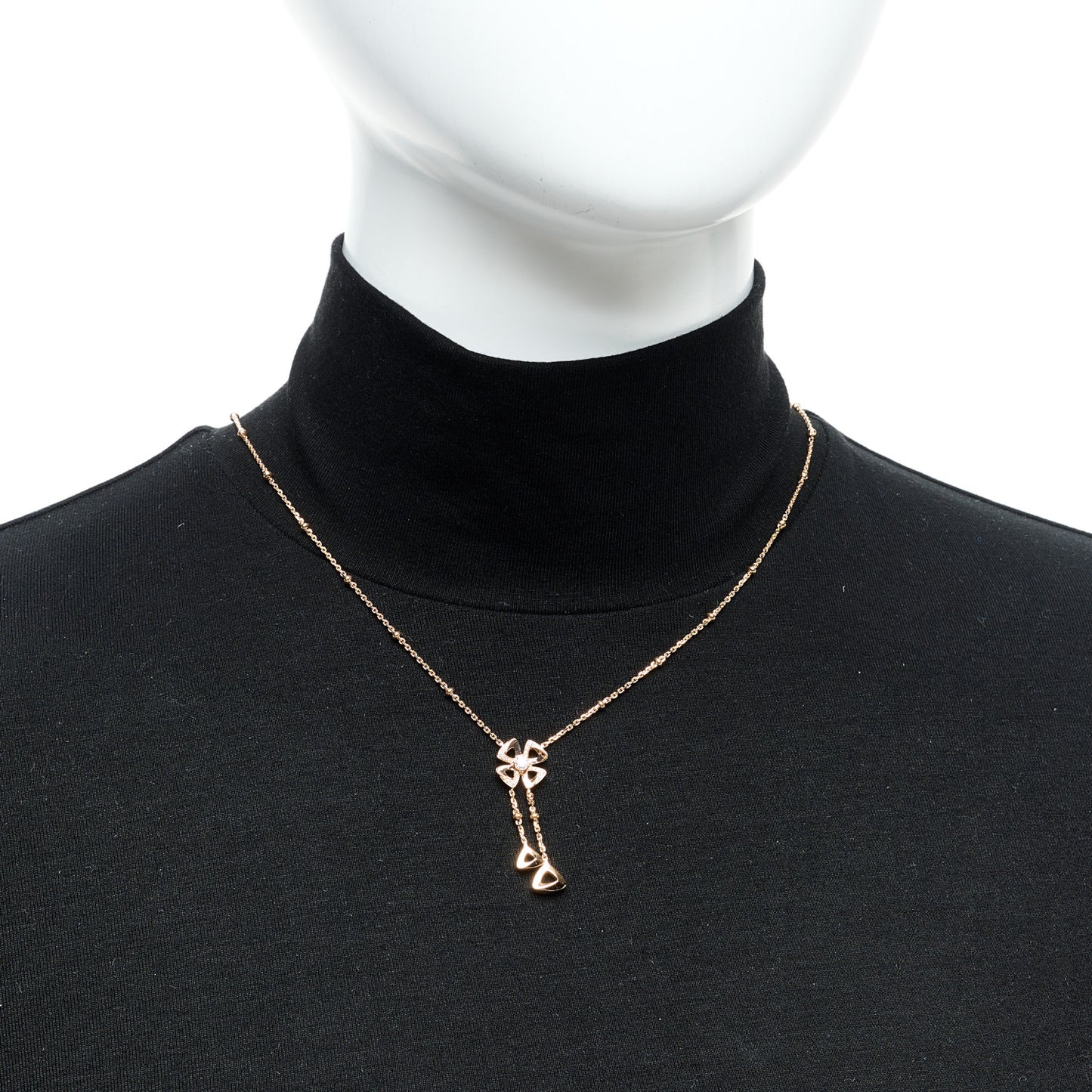 18K Rose Gold Diamond Fiorever Drop Necklace