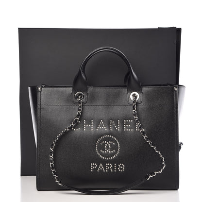 Chanel Caviar Medium Studded Deauville Tote Black 11 of 11