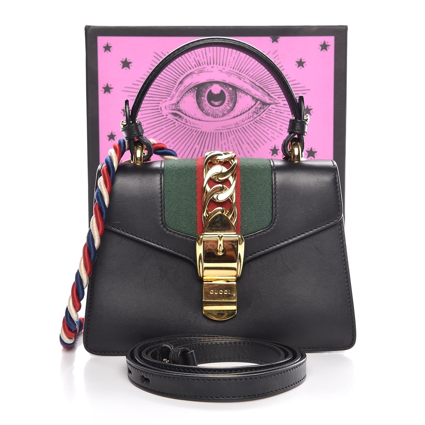 Calfskin Mini Sylvie Top Handle Bag Black