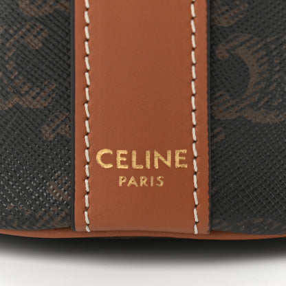 Celine Triomphe Canvas Calfskin Small Drawstring Bucket Bag Tan 7 of 10
