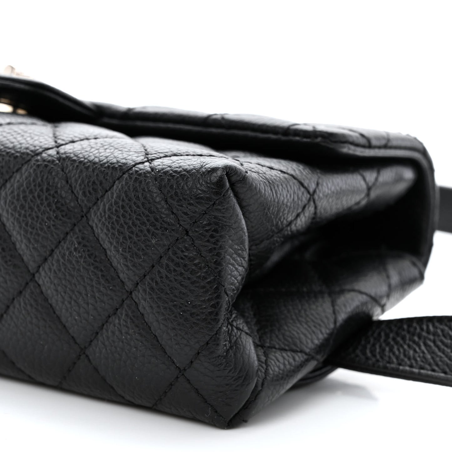Grained Calfskin Quilted 2.55 Reissue Flap Belt Bag Clutch Black