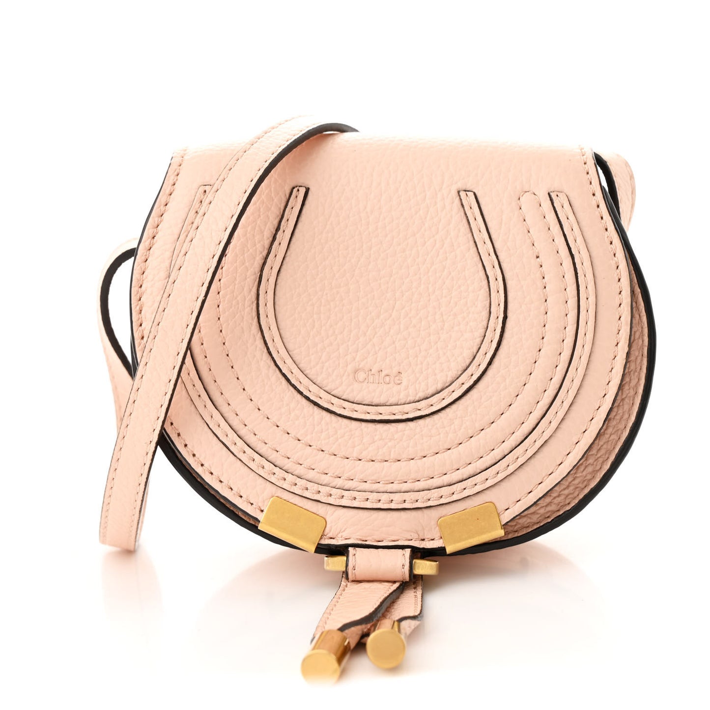 Calfskin Nano Marcie Saddle Bag Blush Nude
