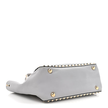 Valentino Garavani Vitello Small Rockstud Tote Grey 4 of 12