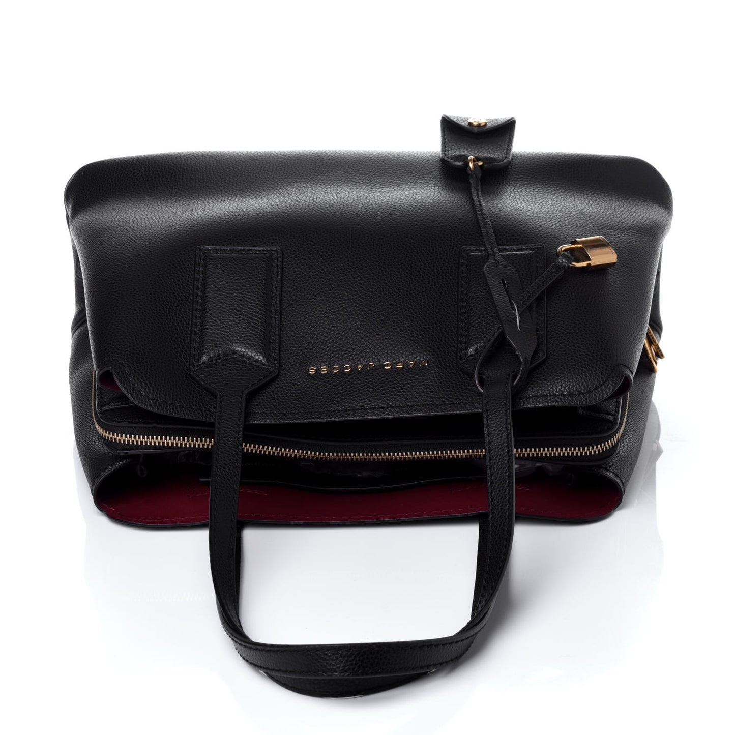 Pebbled Calfskin Editor Shopping Tote Black